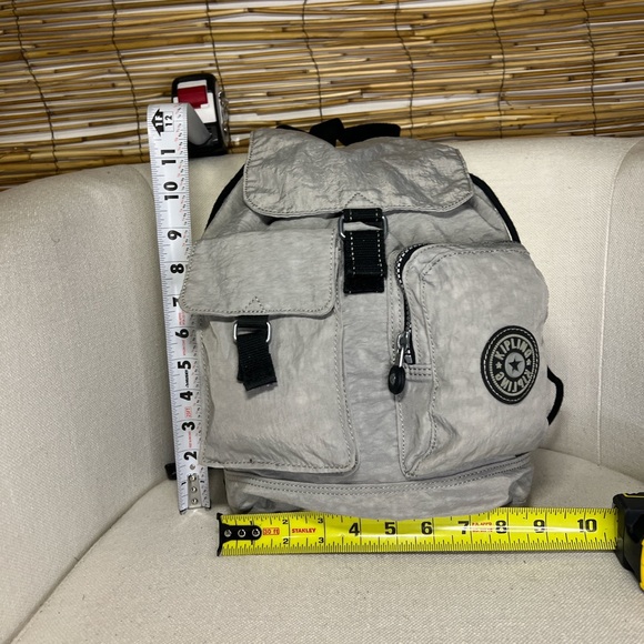 Kipling Light Gray Backpack with Black Accents